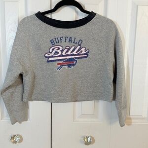 NFL Buffalo Bills Gray Youth Girls Cropped Sweatshirt Sz 6/6x DA